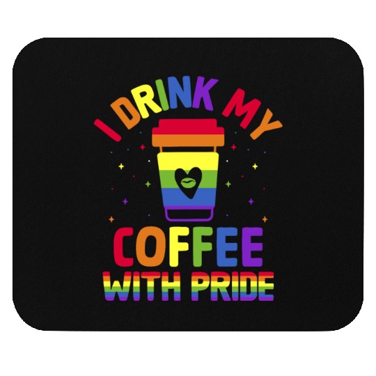 Gay Pride Parade Caffeine LGBTQ Coffee Drinker Mouse Pads