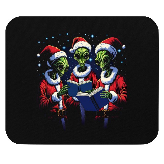 Alien Christmas Carolers Mouse Pads
