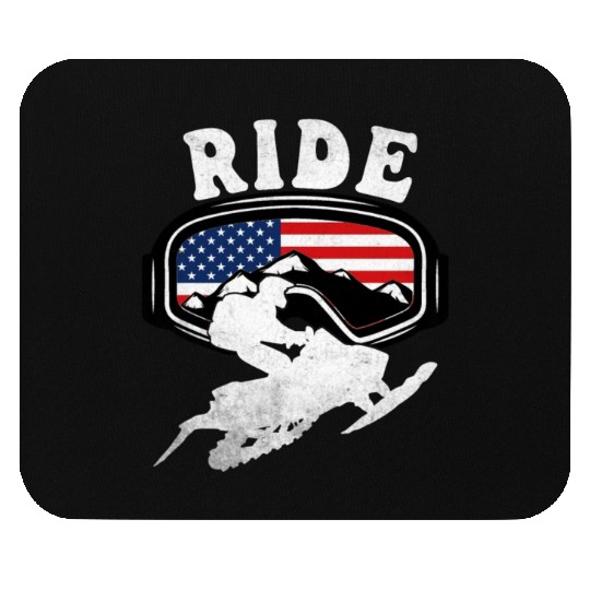Snowmobile RIDE Snowmobiling Winter Mouse Pads