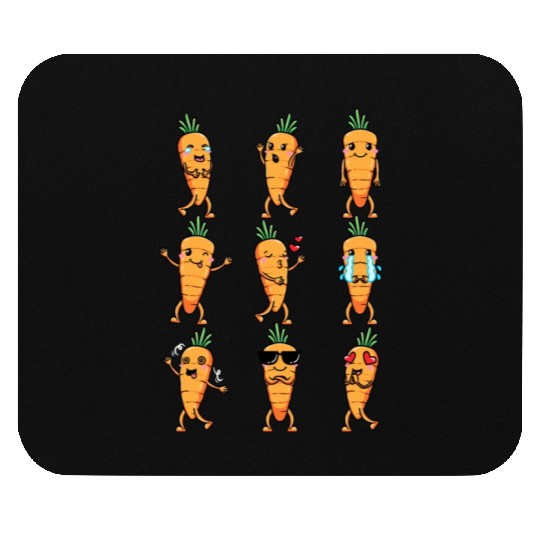 Carrot Emoticon Vegetable Vegan Vegetarian Mouse Pads