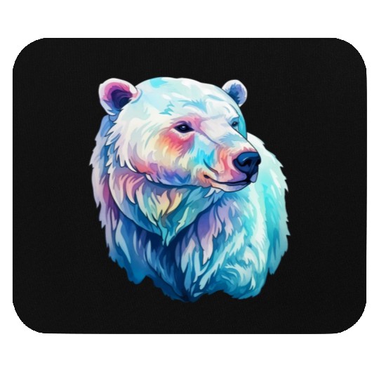 Polar Bear Roar in Winter Wonderland Watercolor Mouse Pads