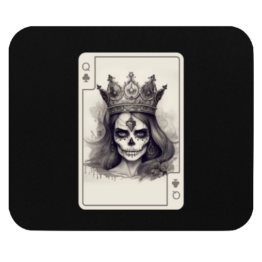 Gothic Poker Card Game Creepy Queens Skull Mouse Pads