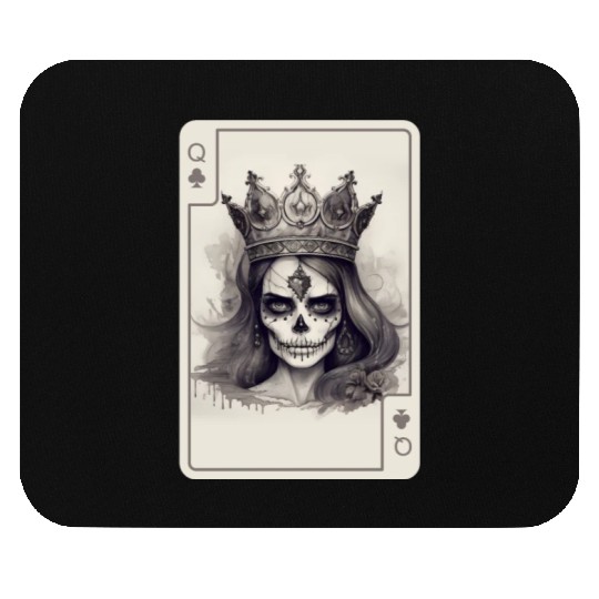 Gothic Poker Card Game Creepy Queens Skull Mouse Pads