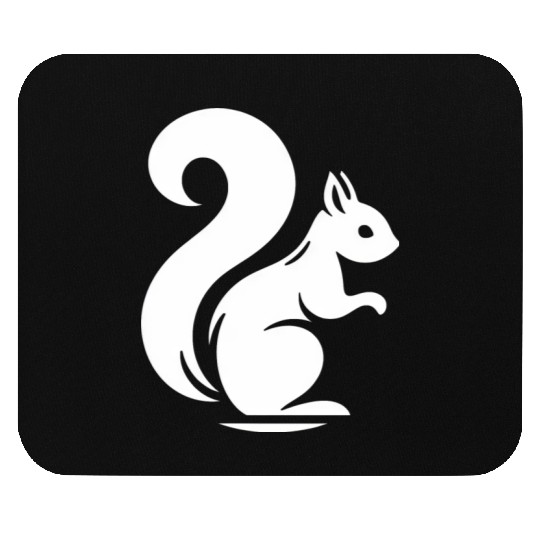 Elegant Squirrel Silhouette: Nature in Shadow Art Mouse Pads