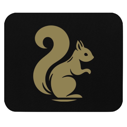 Elegant Squirrel Silhouette: Nature in Shadow Art Mouse Pads