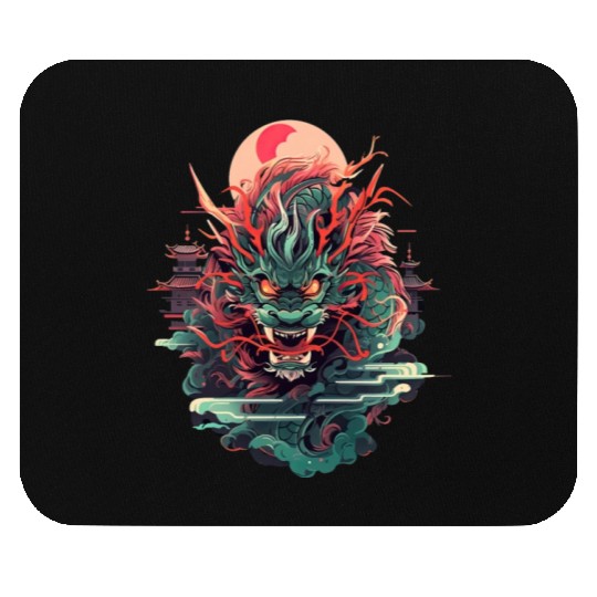 Tokyo Asia 80s Japanese Retro Dragon Dragon Mouse Pads