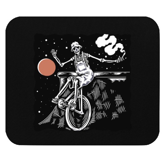 SKELETON AND BIKE Mouse Pads