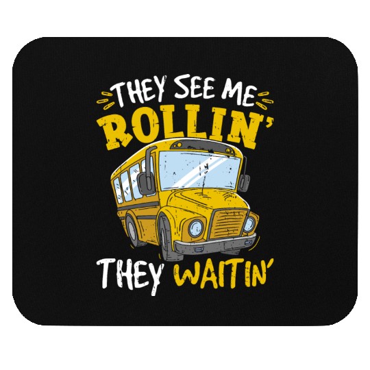 Funny School Bus Driver Mouse Pads