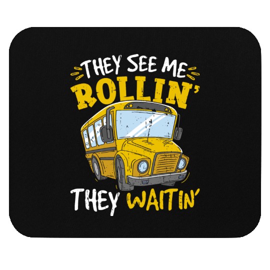 Funny School Bus Driver Mouse Pads