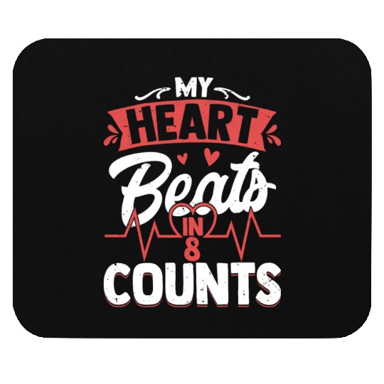 My Heart Beats In 8 Counts Cheerleading Cheerleade Mouse Pads