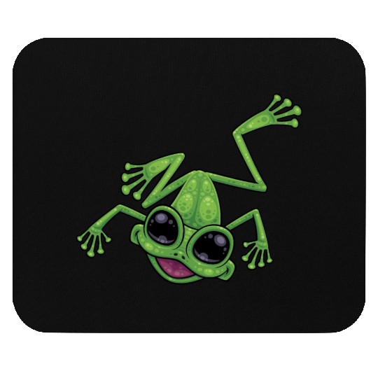 Happy Green Tree Frog Mouse Pads