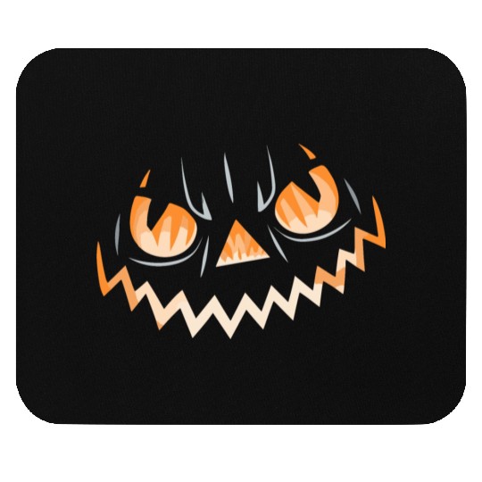 Creepy Jack o Lantern Carved Halloween Pumpkin Mouse Pads