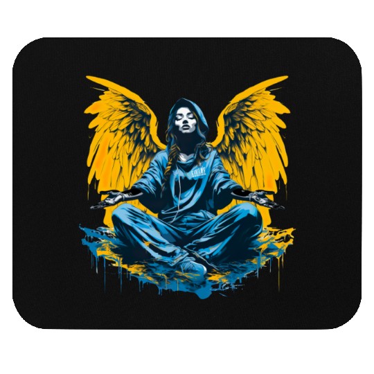 Woman with Angel Wings Angel Esoteric Wings Mouse Pads