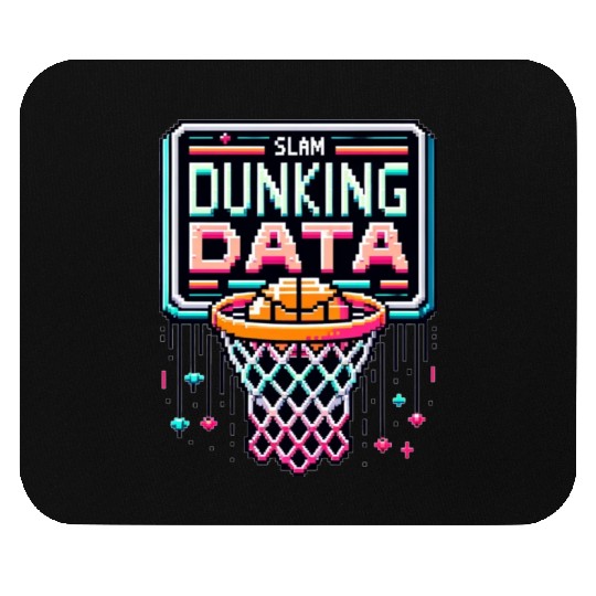 Slam Dunking Data - Retro 8-bit Basketball Hoop Mouse Pads