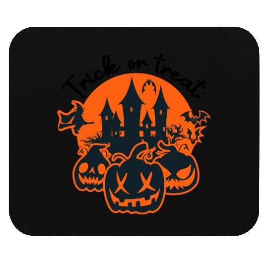Trick or Treat Pumpkin Halloween Horror House Mouse Pads