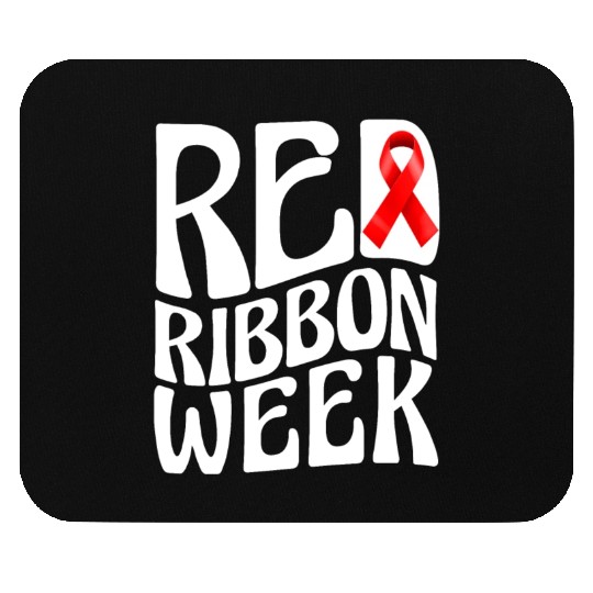 Red ribbon week Mouse Pads