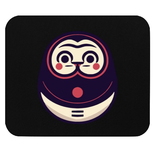 Kawaii Cat Face Daruma Doll Mouse Pads