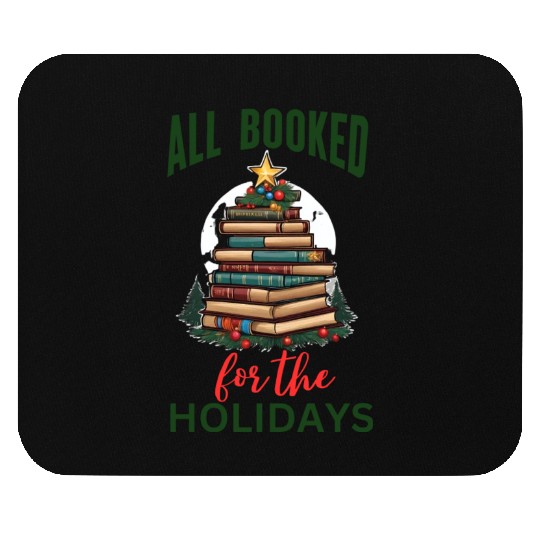 All Booked for the Holidays Christmas Tree Mouse Pads
