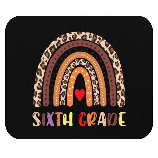 Leopard Rainbow Sixth Grade Teacher First Day Of Mouse Pads