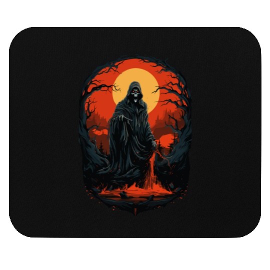 Spooky Halloween Grim Reaper Mouse Pads