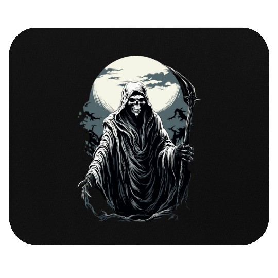 Spooky Halloween Grim Reaper Mouse Pads