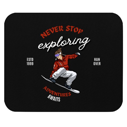 "Winter Wonderland Thrills: Snowboarder's Paradise Mouse Pads