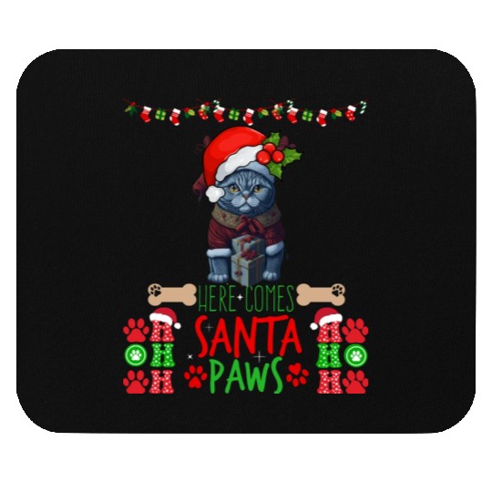 "Santa Paws' Kitty Welcome" Mouse Pads