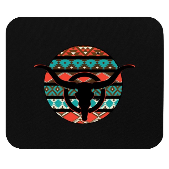 Retro Cow Skull Mouse Pads