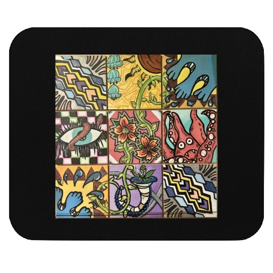Hand painted wooden squares art by KateToxin Mouse Pads