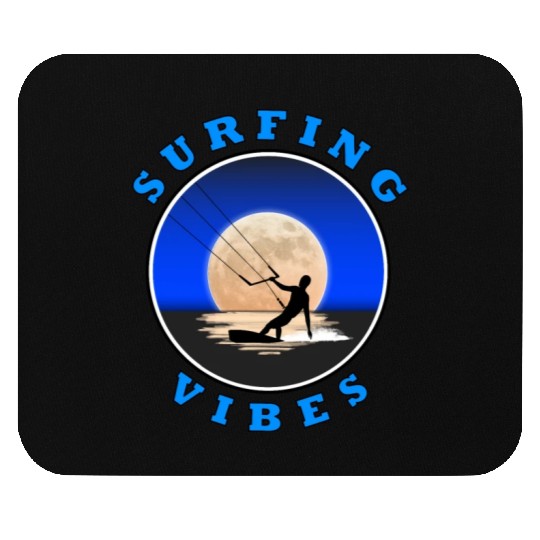 Surfing Vibes - Moon - kite surfer Mouse Pads