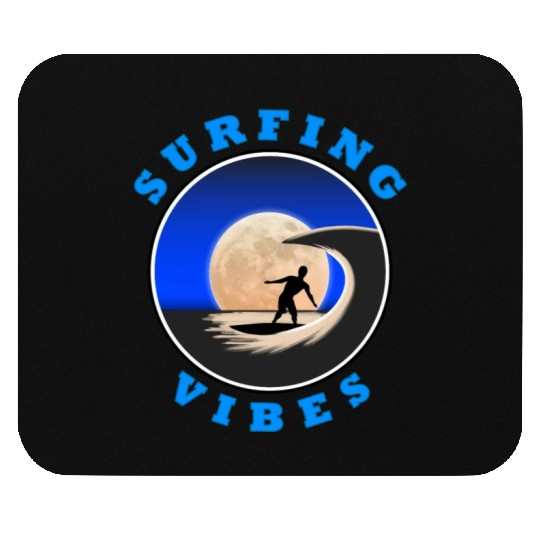 Surfing Vibes - Moon - Surfer Mouse Pads