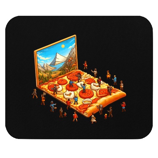 Pizza Hiking People Mouse Pads