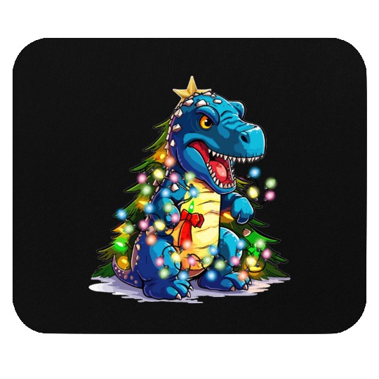 Cool Christmas Tree Dinosaur, T Rex Dino Kids Chri Mouse Pads