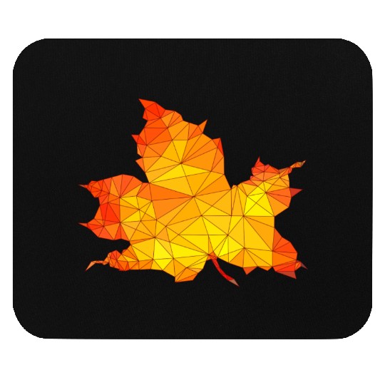 Polygonal Autumn Maple Tree Leaf Poly Art Mouse Pads