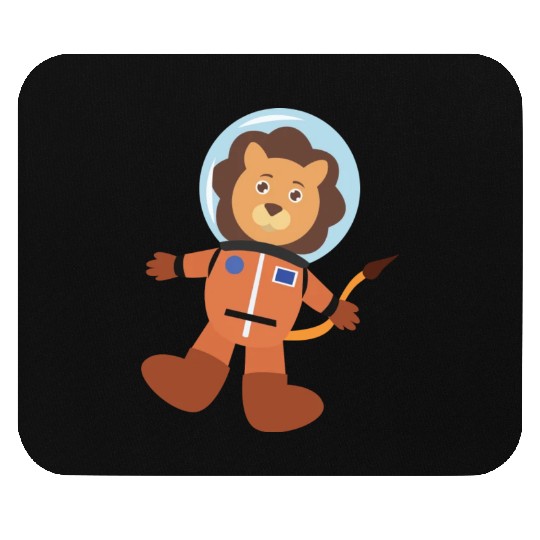 Lion In Space Suit Mouse Pads