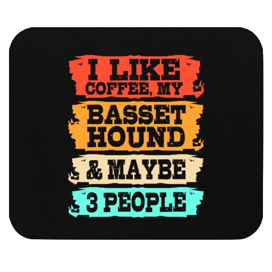 Retro Dog And Coffee Basset Hound Dog Mouse Pads