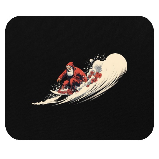 Surfing Santa Summer Christmas Mouse Pads