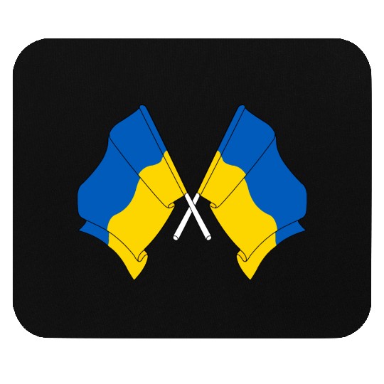 Two flags of Ukraine crossed Mouse Pads