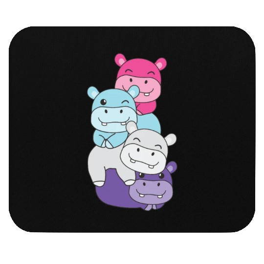 Multisexual Flag Pride Lgbtq Cute Hippos Mouse Pads