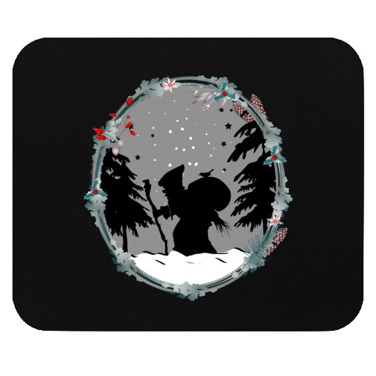 Knecht Ruprecht in paper cut style Christmas Mouse Pads
