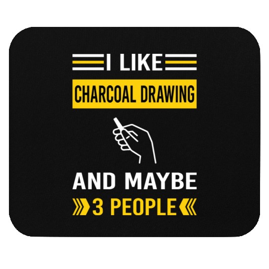 3 People Charcoal Drawing Mouse Pads