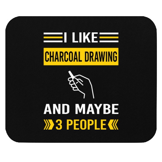 3 People Charcoal Drawing Mouse Pads