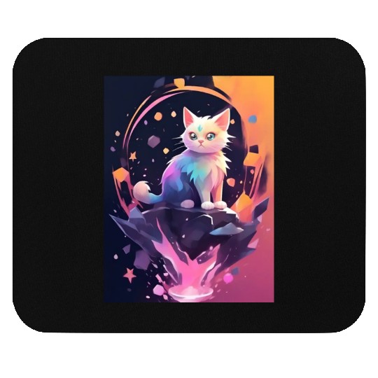 Cute Crystal Fantasy Cat Design Mouse Pads