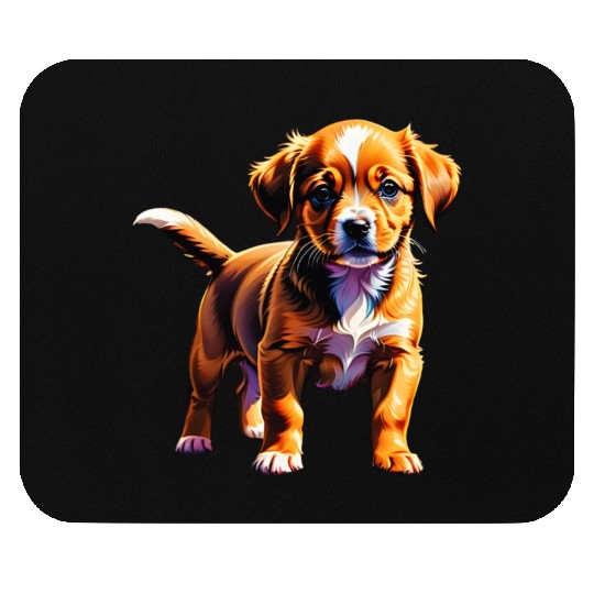 Cute Puppy Made of Liquid Colours Mouse Pads