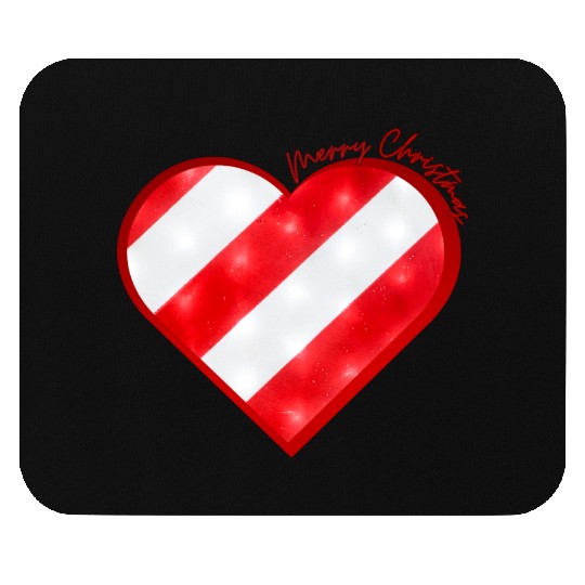 Merry Christmas, Candy Cane Heart Mouse Pads