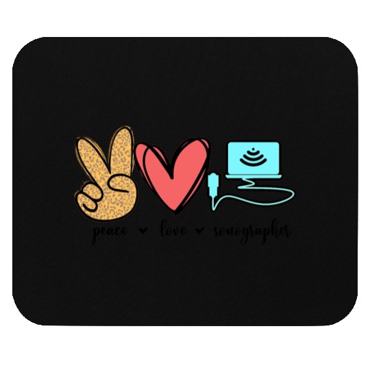 Peace love sonographer Mouse Pads