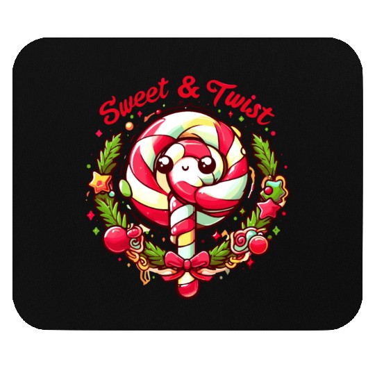 Sweet And Twist Candy Cane Mouse Pads