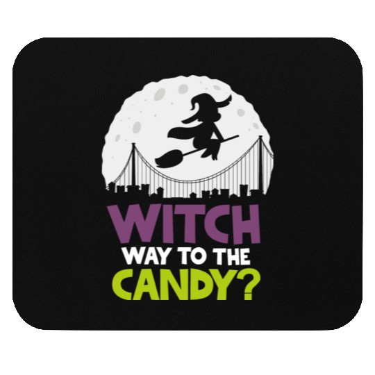 Witch Way To The Candy Halloween Mouse Pads