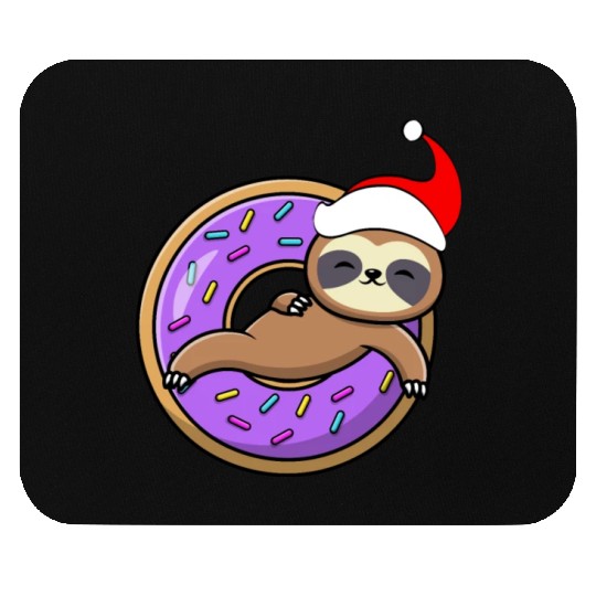 Sloth and Donut Christmas Mouse Pads