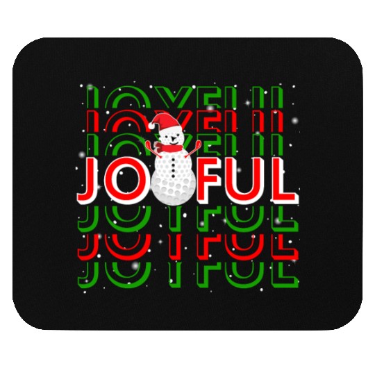 Golf Christmas Snowman Joyful Golf Lover Mouse Pads